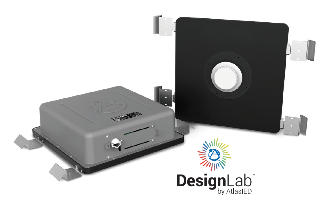 AtlasIED Strategically Hidden Speaker with DesignLab by AtlasIED logo